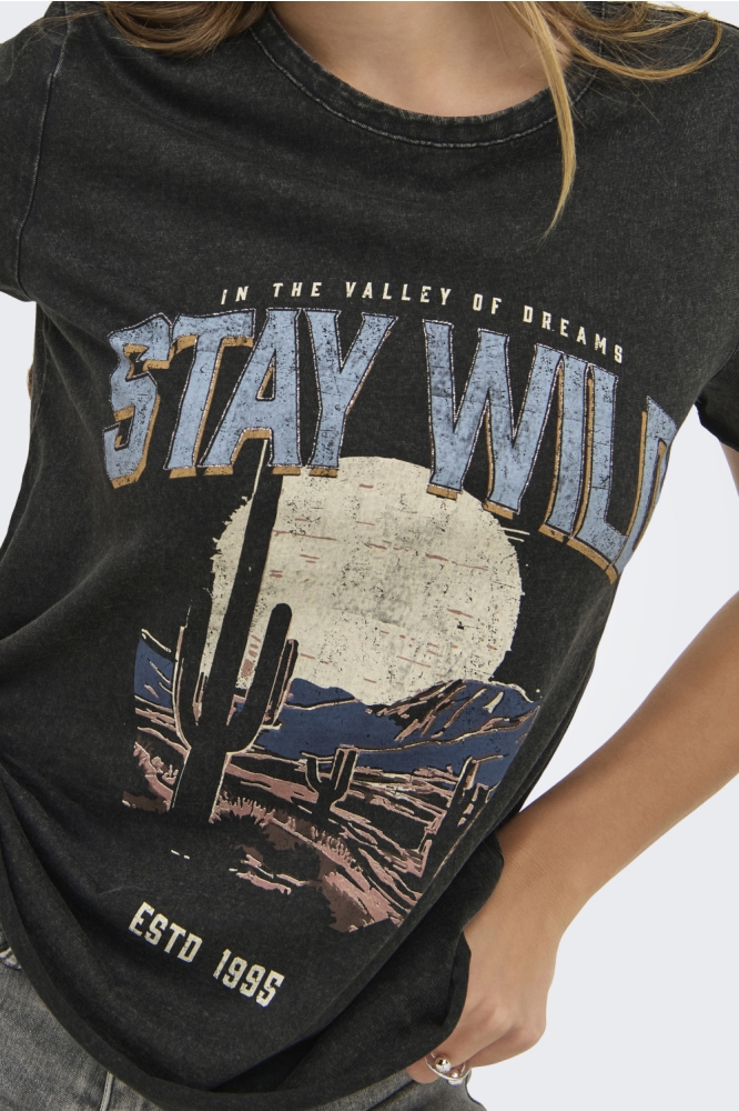 ONLLUCY LIFE REG S/S TOP JRS NOOS 15215721 Black/Texana Wild